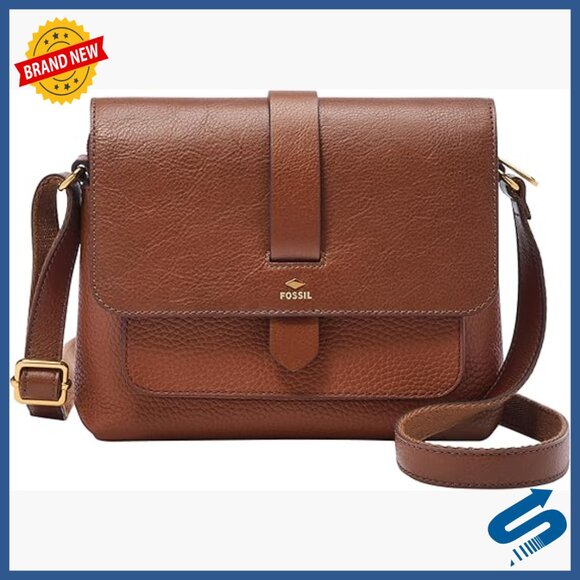 Genuine Leather Crossbody Bag with Adjustable Strap Multiple Pockets